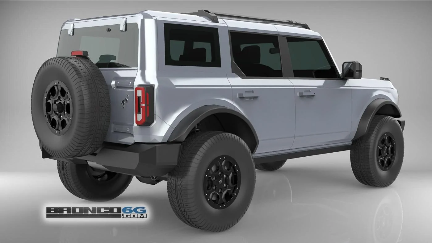 Ford Bronco 4 Door Bronco Colors 3D Model Visualized Iconic Silver 4 Door 2021 Bronco Painted Top 3D Model Rear