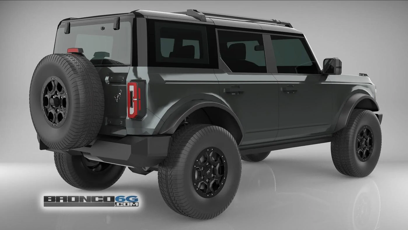 Ford Bronco 4 Door Bronco Colors 3D Model Visualized Carbonized Gray 4 Door 2021 Bronco 3D Model Rear