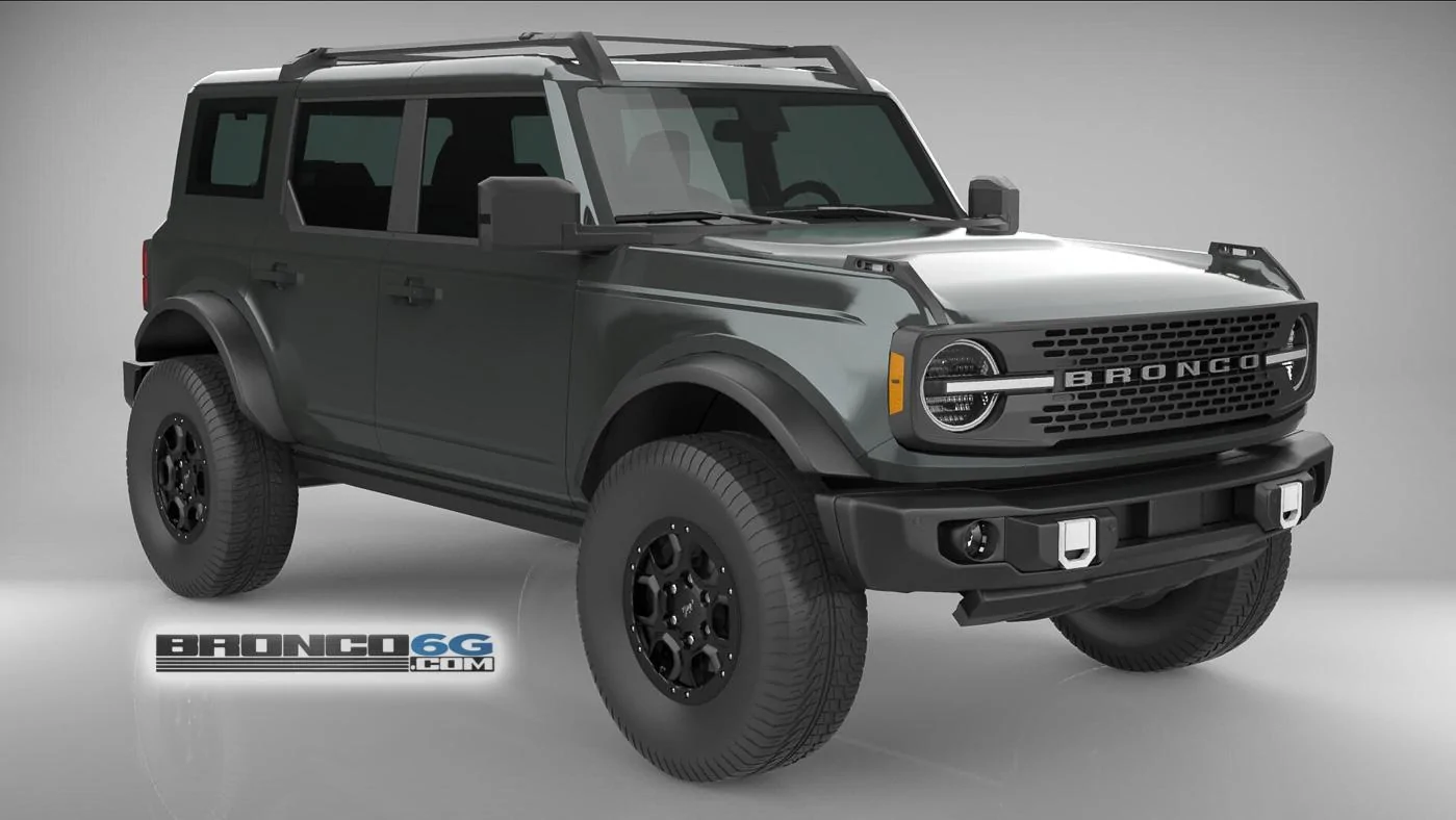 Ford Bronco 4 Door Bronco Colors 3D Model Visualized Carbonized Gray 4 Door 2021 Bronco Painted Top 3D Model Front