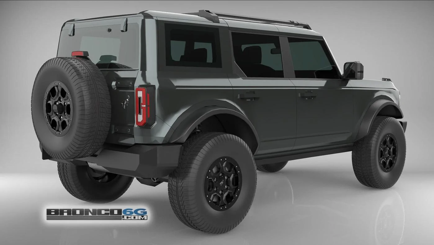 Ford Bronco 4 Door Bronco Colors 3D Model Visualized Carbonized Gray 4 Door 2021 Bronco Painted Top 3D Model Rear