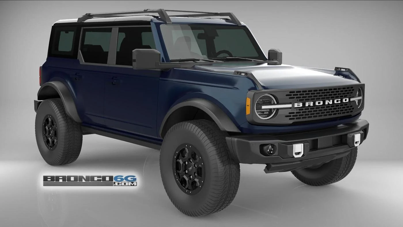 Ford Bronco 4 Door Bronco Colors 3D Model Visualized Antimatter Blue 4 Door 2021 Bronco 3D Model Front