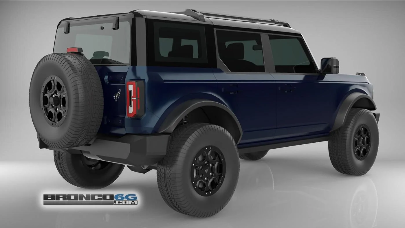 Ford Bronco 4 Door Bronco Colors 3D Model Visualized Antimatter Blue 4 Door 2021 Bronco 3D Model Rear