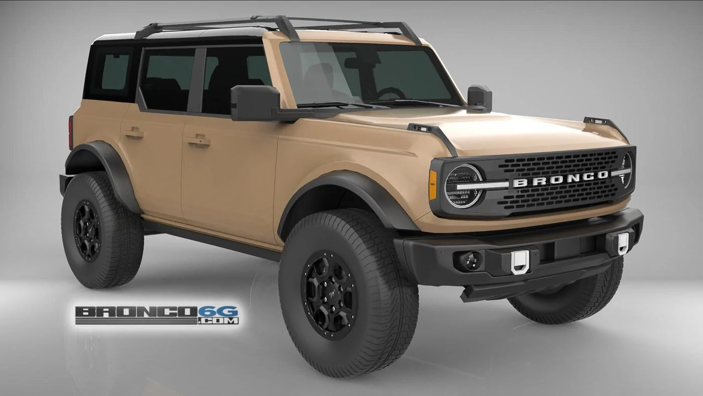 Ford Bronco 4 Door Bronco Colors 3D Model Visualized Sand Tan 4 Door 2021 Bronco3D Model Front
