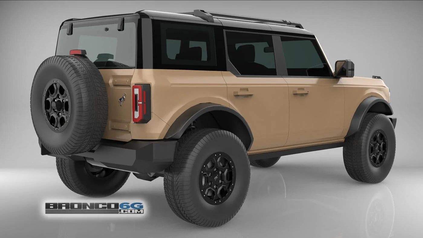 Ford Bronco 4 Door Bronco Colors 3D Model Visualized Sand Tan 4 Door 2021 Bronco 3D Model Rear