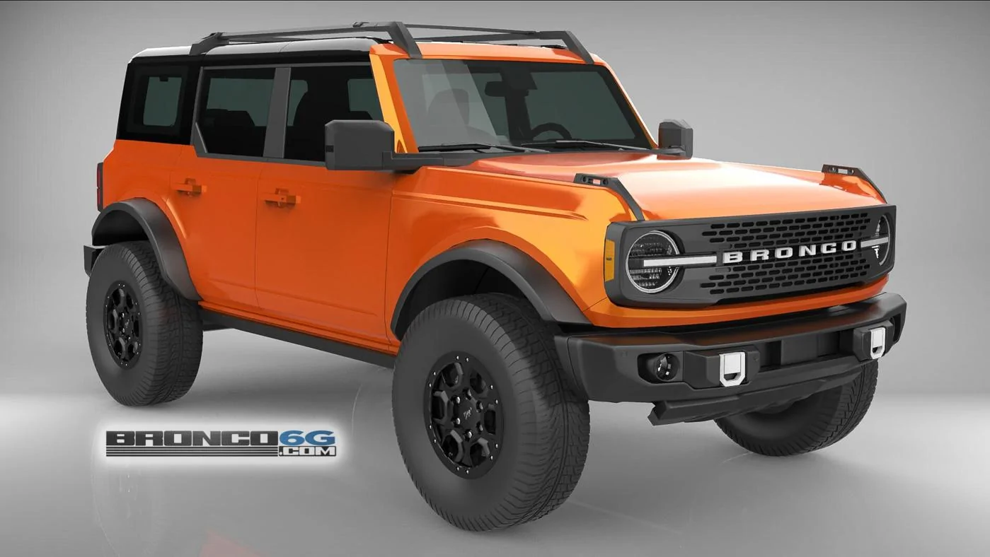Ford Bronco 4 Door Bronco Colors 3D Model Visualized Burnt Orange 4 Door 2021 Bronco 3D Model Front