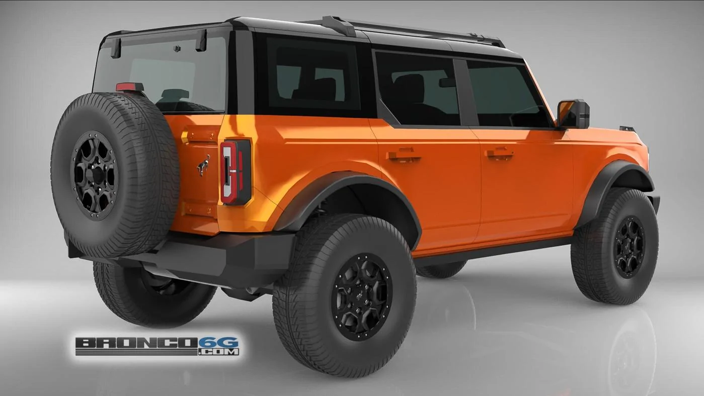 Ford Bronco 4 Door Bronco Colors 3D Model Visualized Burnt Orange 4 Door 2021 Bronco 3D Model Rear