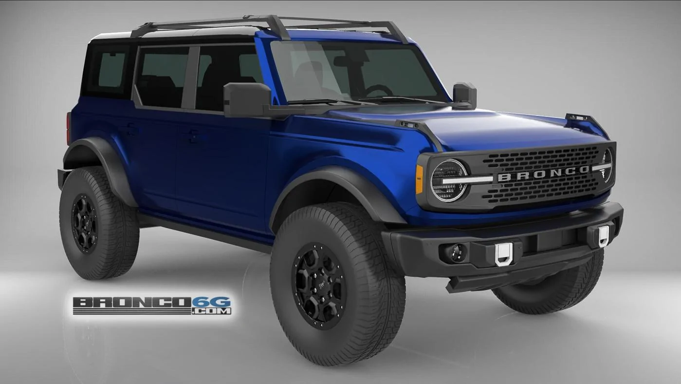 Ford Bronco 4 Door Bronco Colors 3D Model Visualized Kona Blue 4 Door 2021 Bronco 3D Model Front