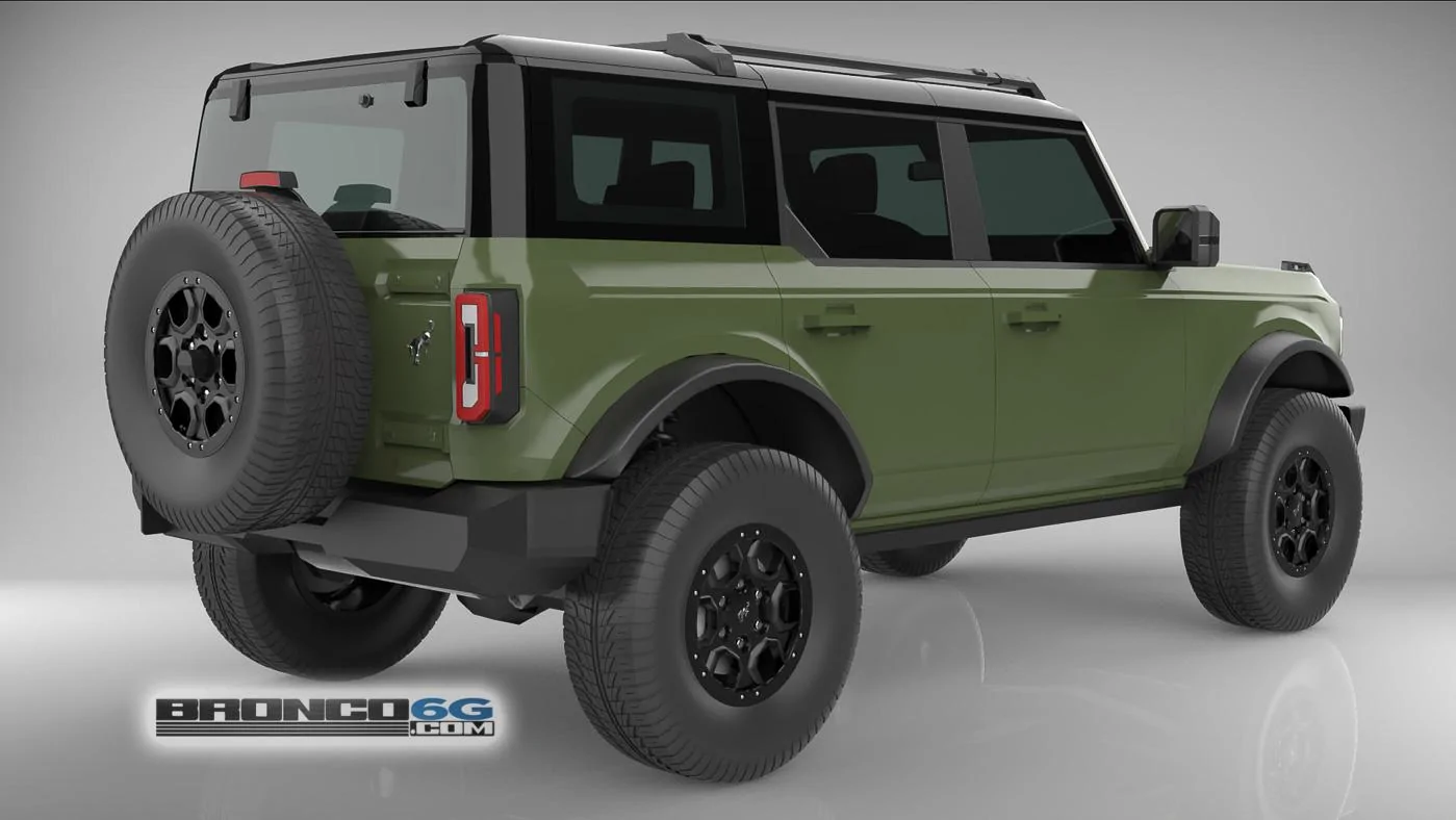 Ford Bronco 4 Door Bronco Colors 3D Model Visualized army-green-4-door-2021-bronco3d-model-rear-jpg