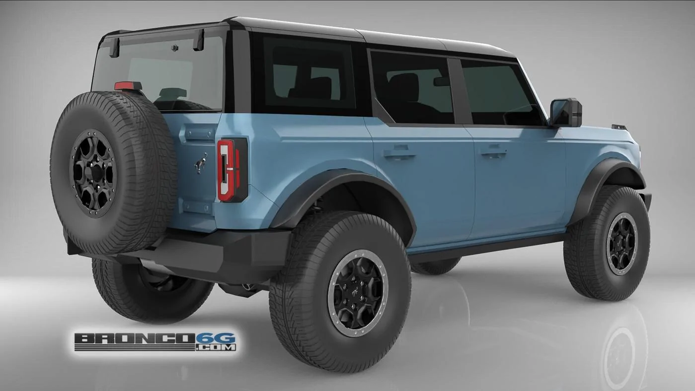 Ford Bronco 4 Door Bronco Colors 3D Model Visualized Area 51 4 Door 2021 Bronco3D Model Rear