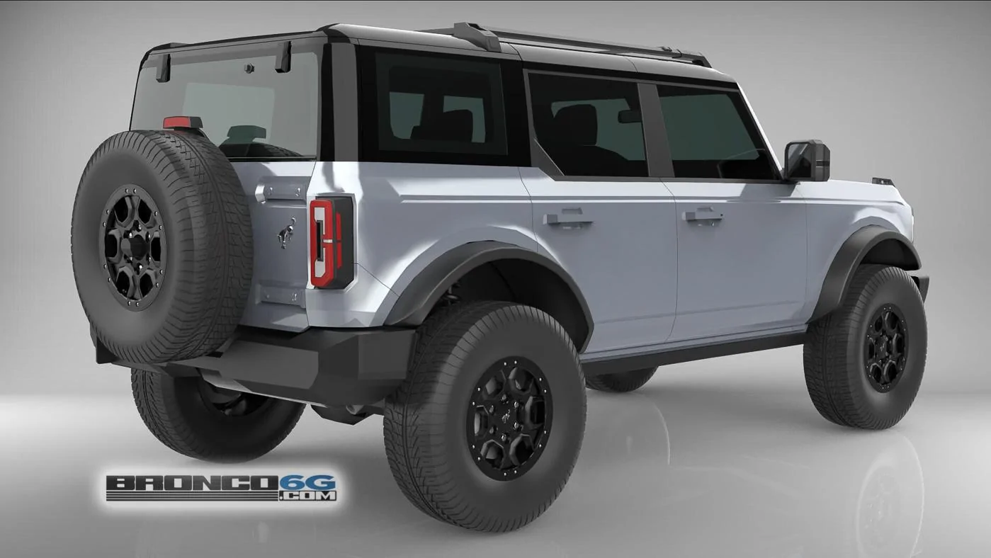 Ford Bronco 4 Door Bronco Colors 3D Model Visualized Iconic Silver 4 Door 2021 Bronco 3D Model Rear