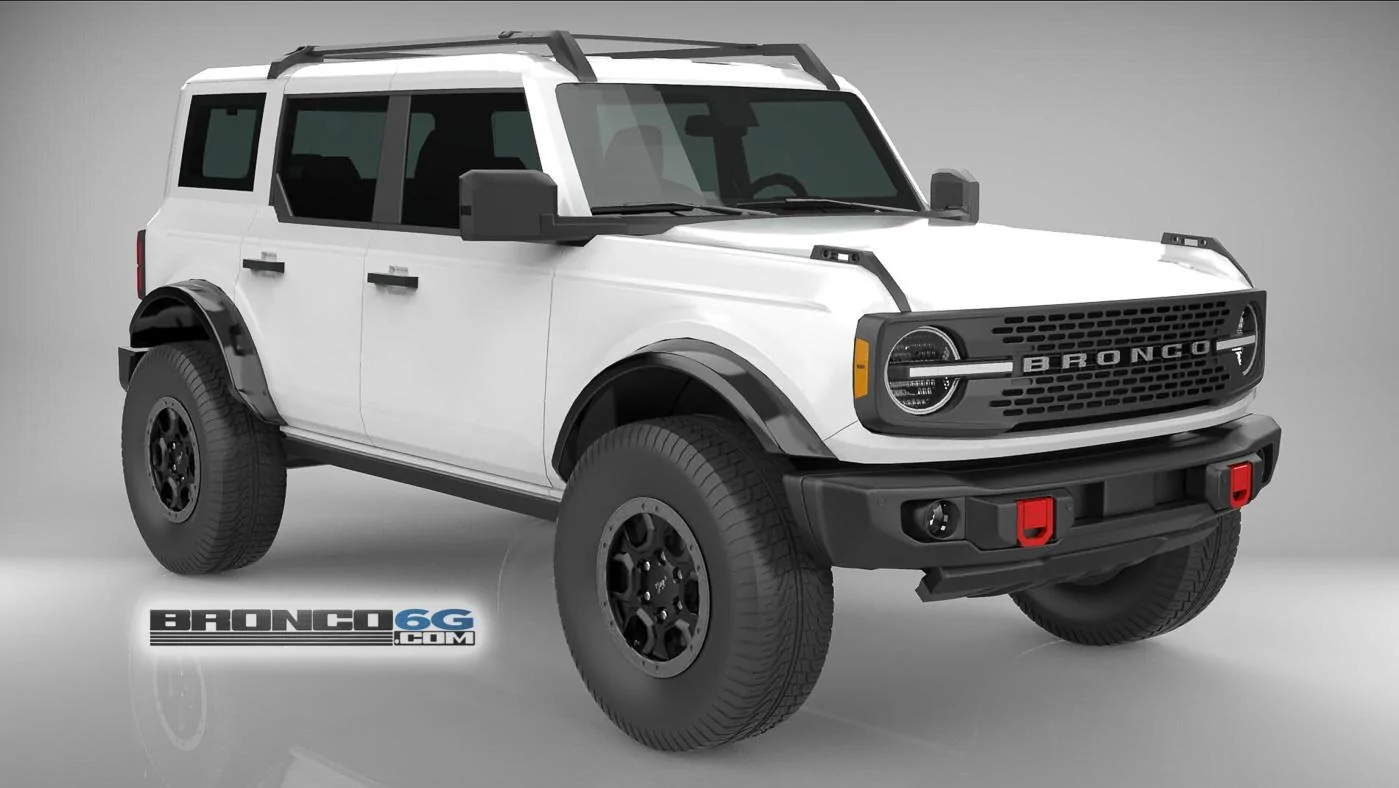 Ford Bronco 4 Door Bronco Colors 3D Model Visualized 4 Door 2021 Bronco White Roof 3D Model Front