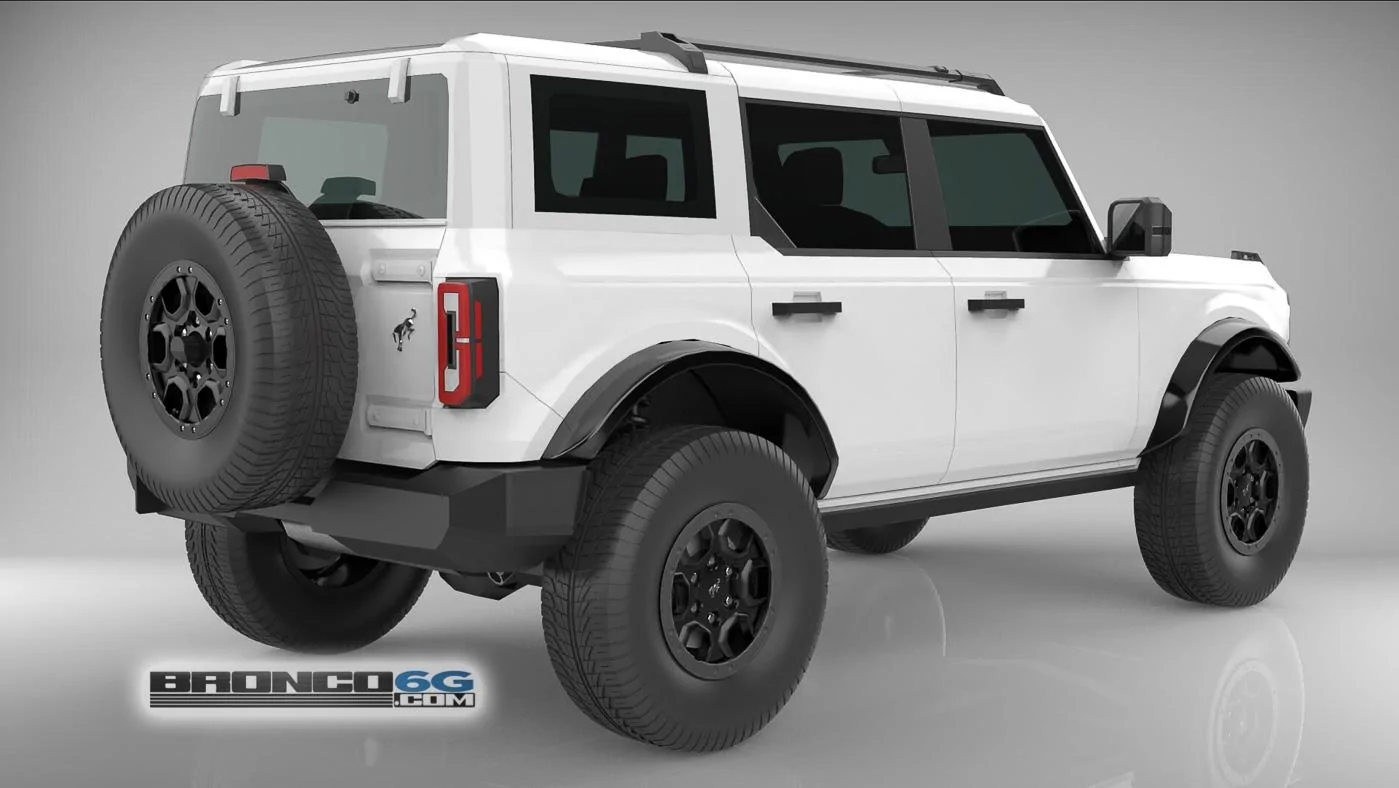 Ford Bronco 4 Door Bronco Colors 3D Model Visualized 4 Door 2021 Bronco White Roof 3D Model Rear
