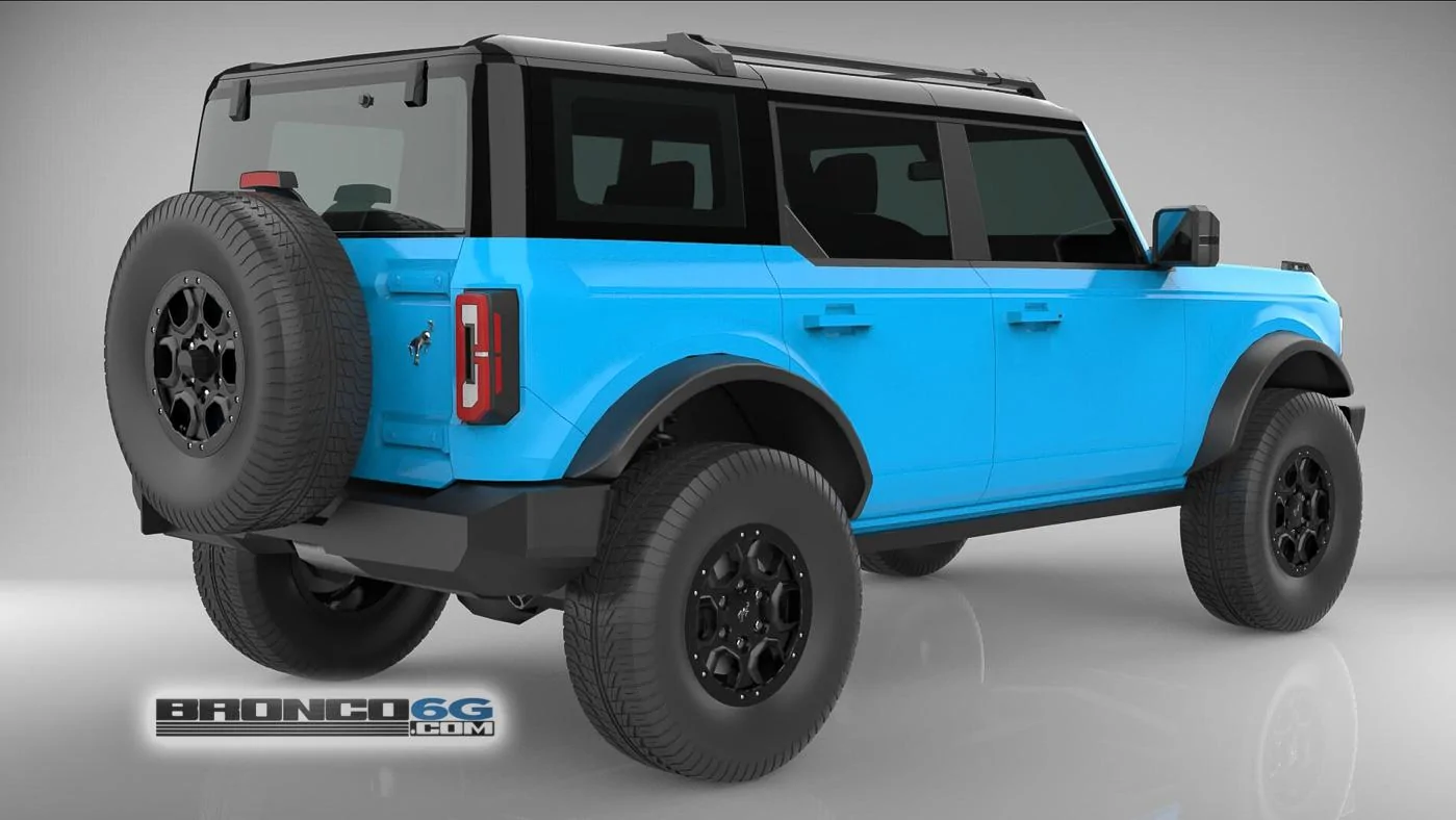 Ford Bronco 4 Door Bronco Colors 3D Model Visualized Chief Blue 4 Door 2021 Bronco 3D Model Rear