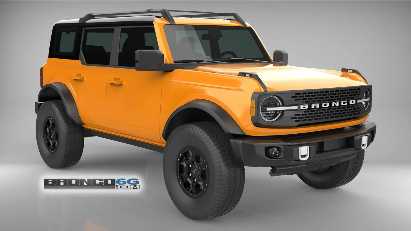 Ford Bronco 4 Door Bronco Colors 3D Model Visualized Cyber Orange 4 Door 2021 Bronco 3D Model Front