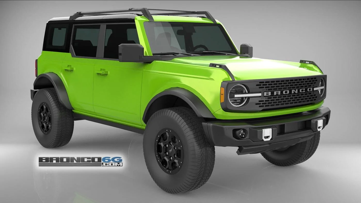 Grabber Lime Green 4 Door 2021 Bronco 3D Model Front.jpg