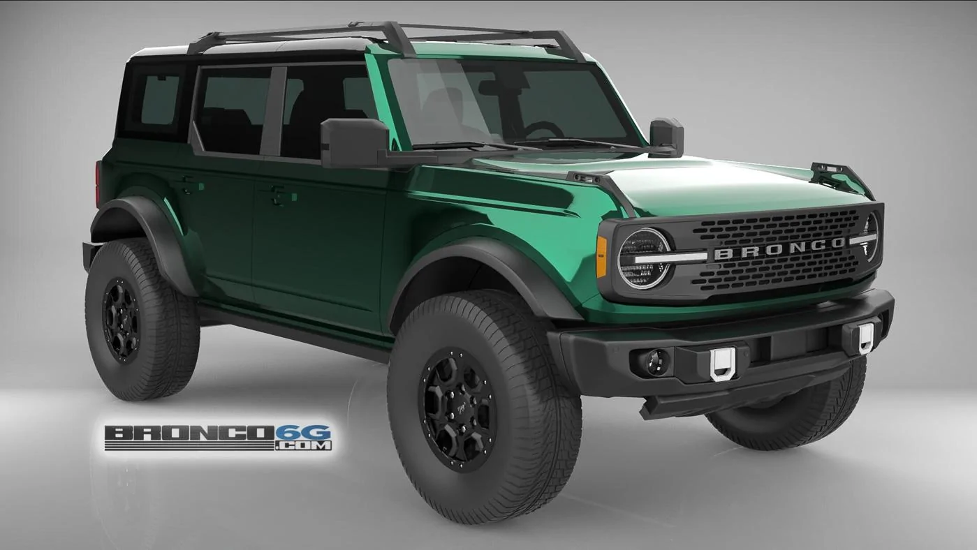 Forest Green 4 Door 2021 Bronco 3D Model Front.jpg