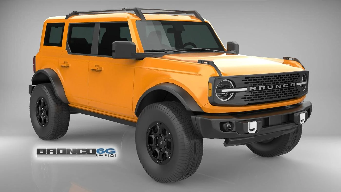 Cyber Orange Body Colored Top 4 Door 2021 Bronco 3D Model Front.jpg