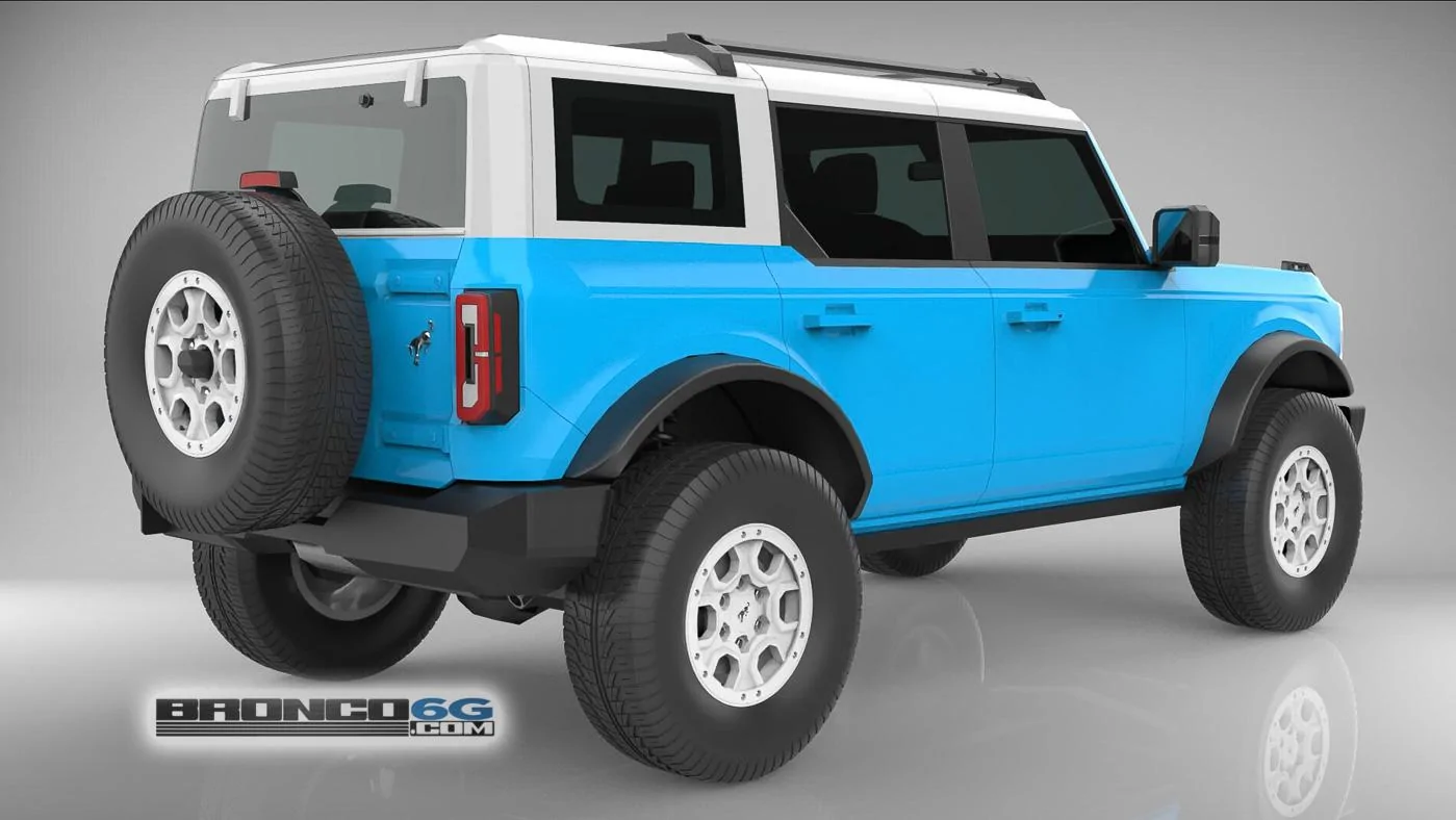 Ford Bronco 4 Door Bronco Colors 3D Model Visualized lue-white-top-4-door-2021-bronco-3d-model-rear-jpg
