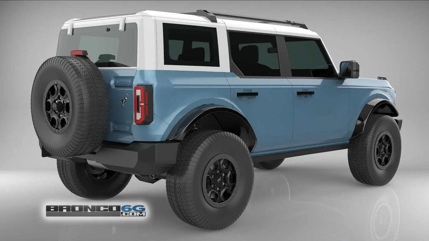 Area 51 White Top 4 Door 2021 Bronco 3D Model Rear.jpg