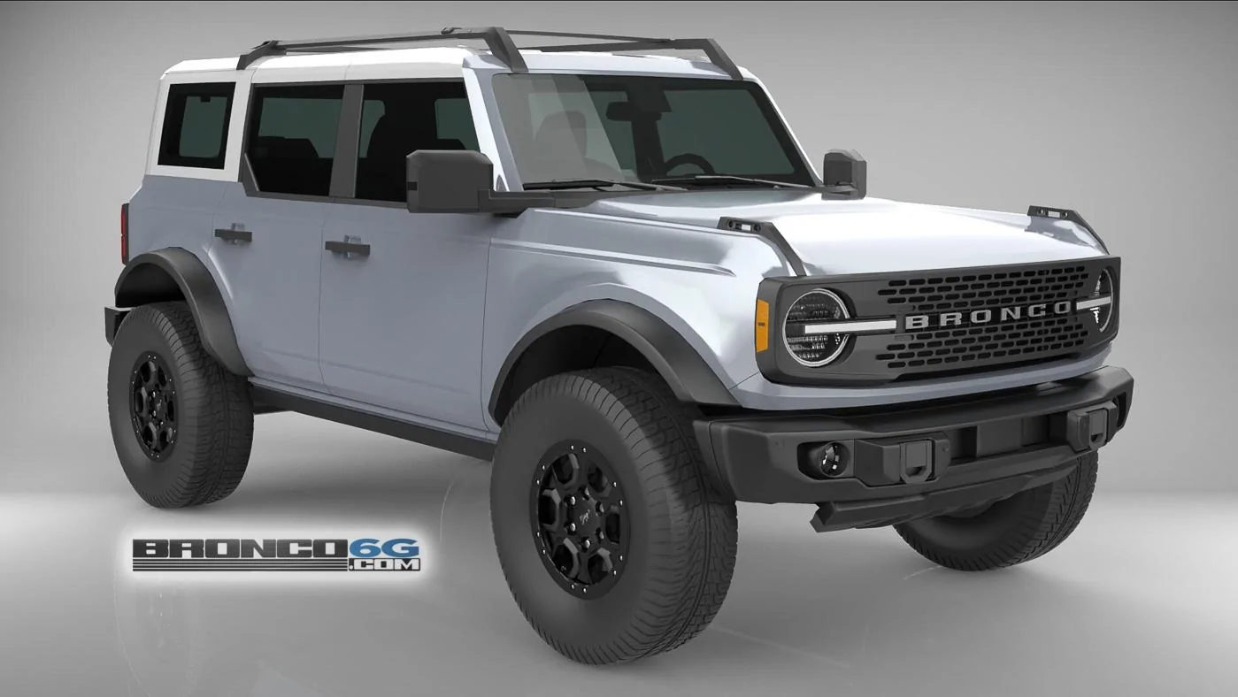 Ford Bronco 4 Door Bronco Colors 3D Model Visualized Iconic Silver White Top 4 Door 2021 Bronco 3D Model Front
