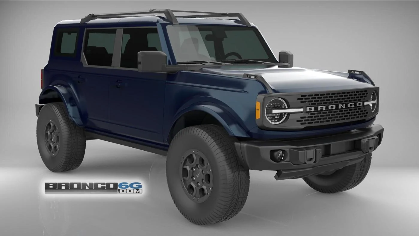 Ford Bronco 4 Door Bronco Colors 3D Model Visualized Antimatter Blue Painted Top and Fenders 4 Door 2021 Bronco 3D Model Front