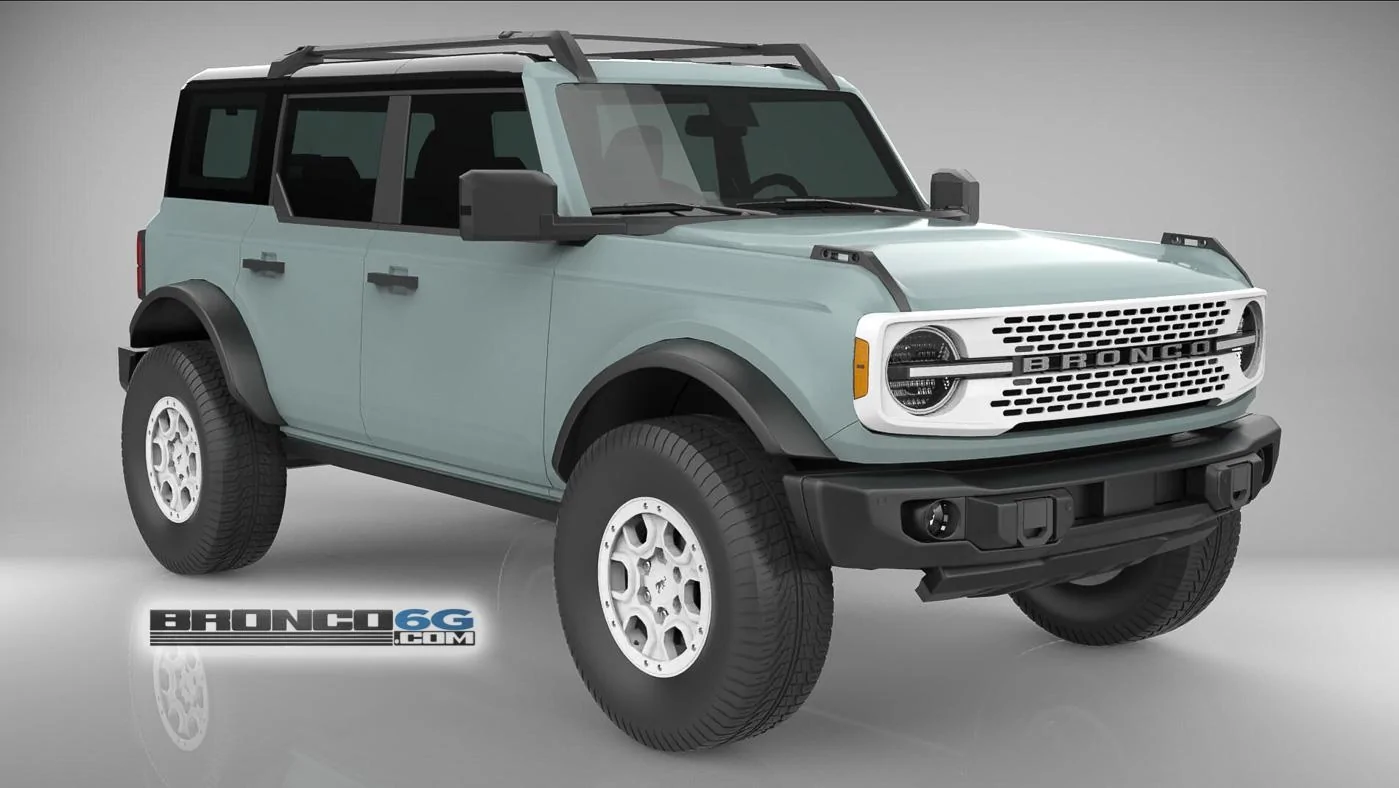 Cactus Gray White Grille Rims 4 Door 2021 Bronco 3D Model Front.webp