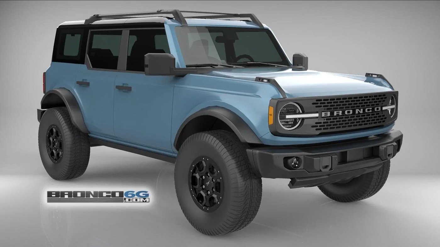 Ford Bronco 4 Door Bronco Colors 3D Model Visualized Area 51 Roof Rack 4 Door 2021 Bronco 3D Model Front
