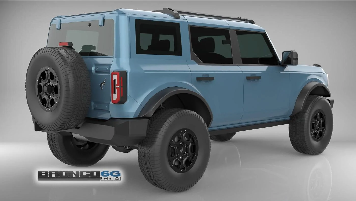 Ford Bronco 4 Door Bronco Colors 3D Model Visualized Area 51 Body Colored Top 4 Door 2021 Bronco 3D Model Rear