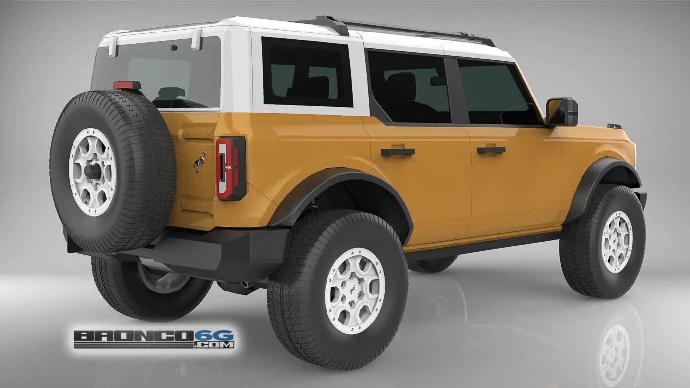 Ford Bronco 4 Door Bronco Colors 3D Model Visualized Caramel Bronze 4 Door 2021 Bronco 3D Model Rear