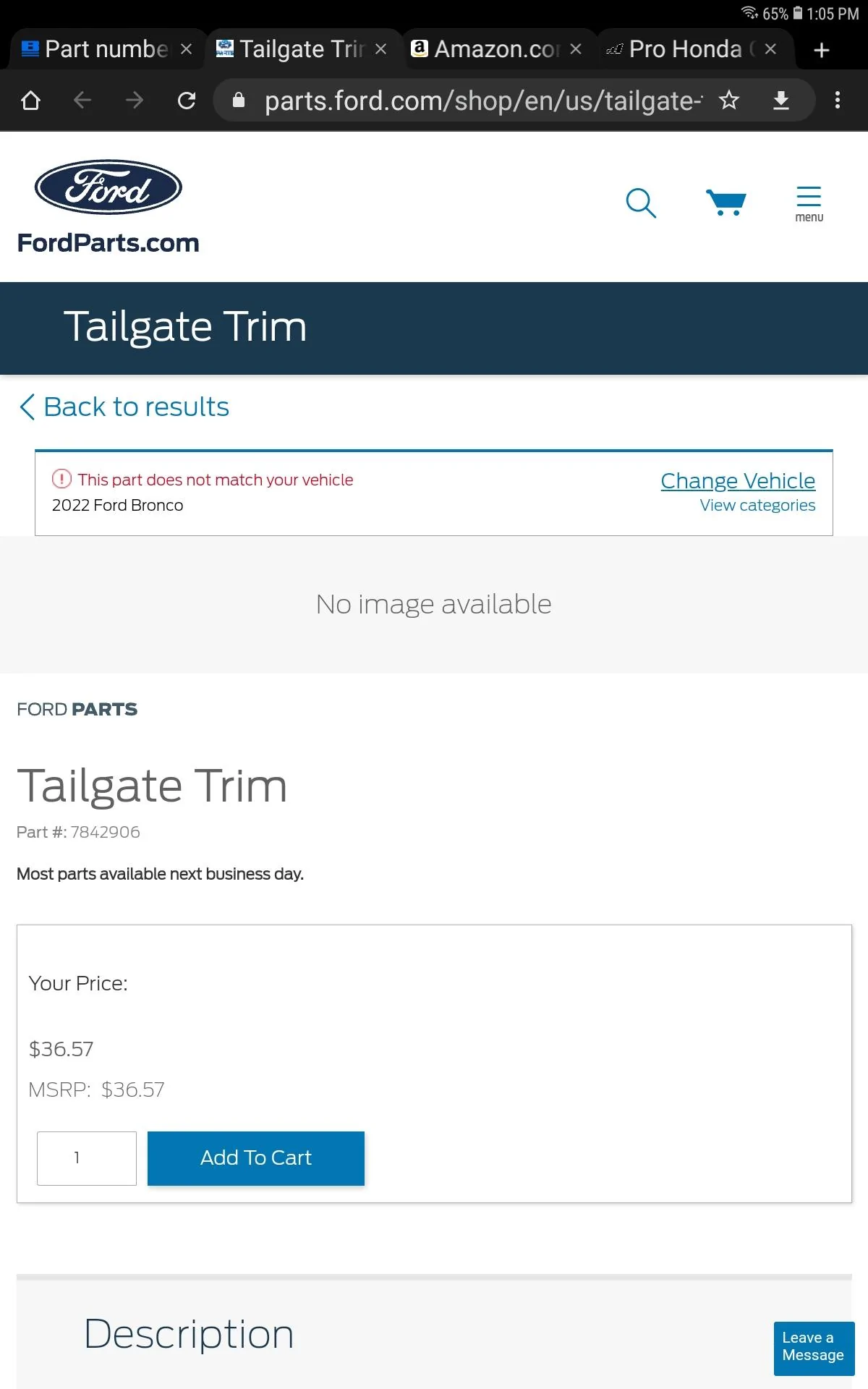 Ford Bronco Part number for tailgate trim Screenshot_20220710-130505_Chrom
