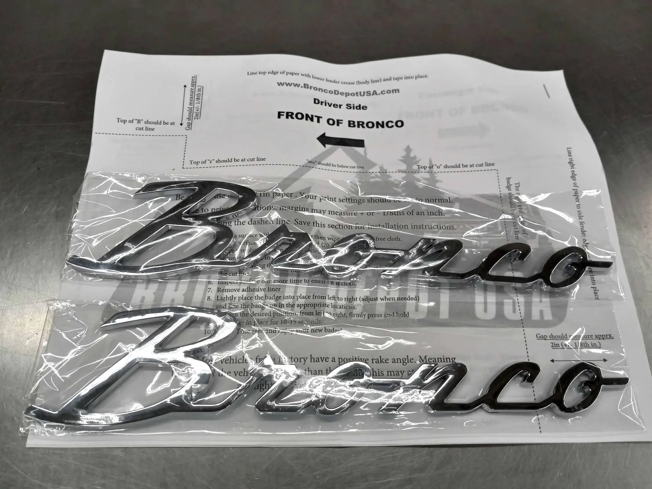 Ford Bronco chrome Bronco Depot emblems EMBLEM2