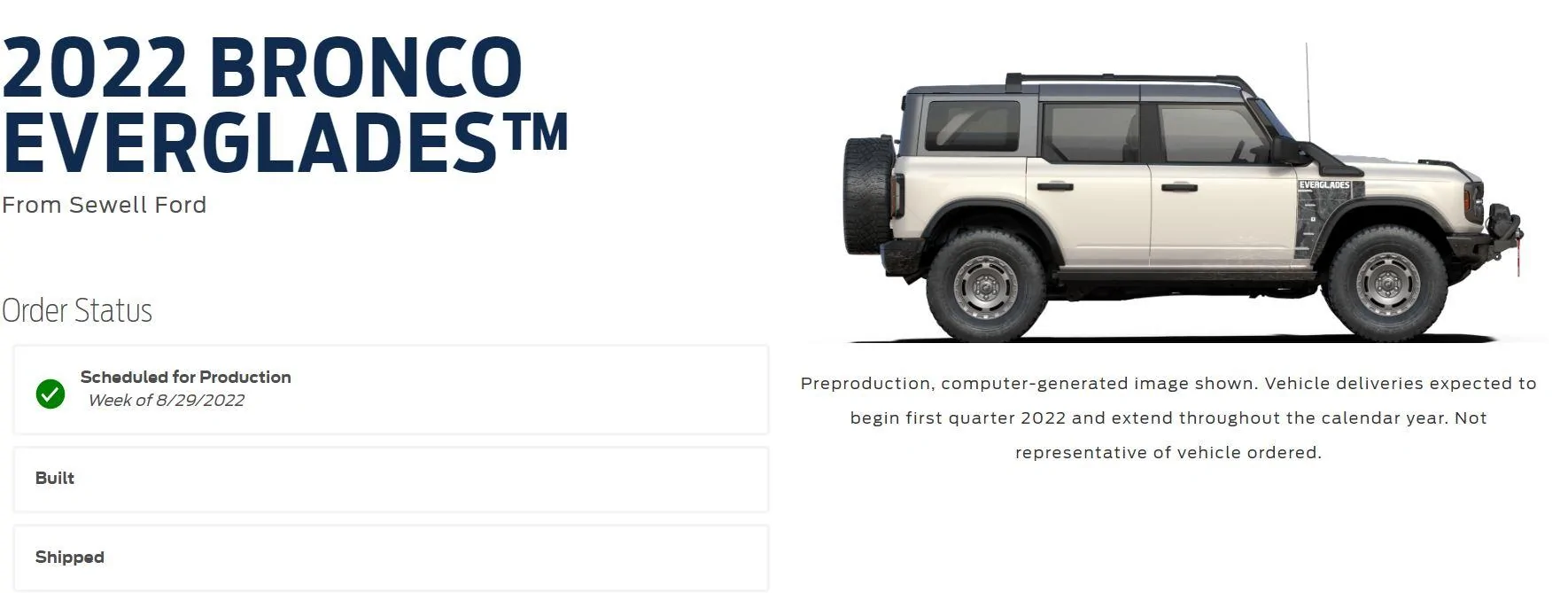 Ford Bronco ⏰ No Bronco Scheduling Next Week (7/11) everglades