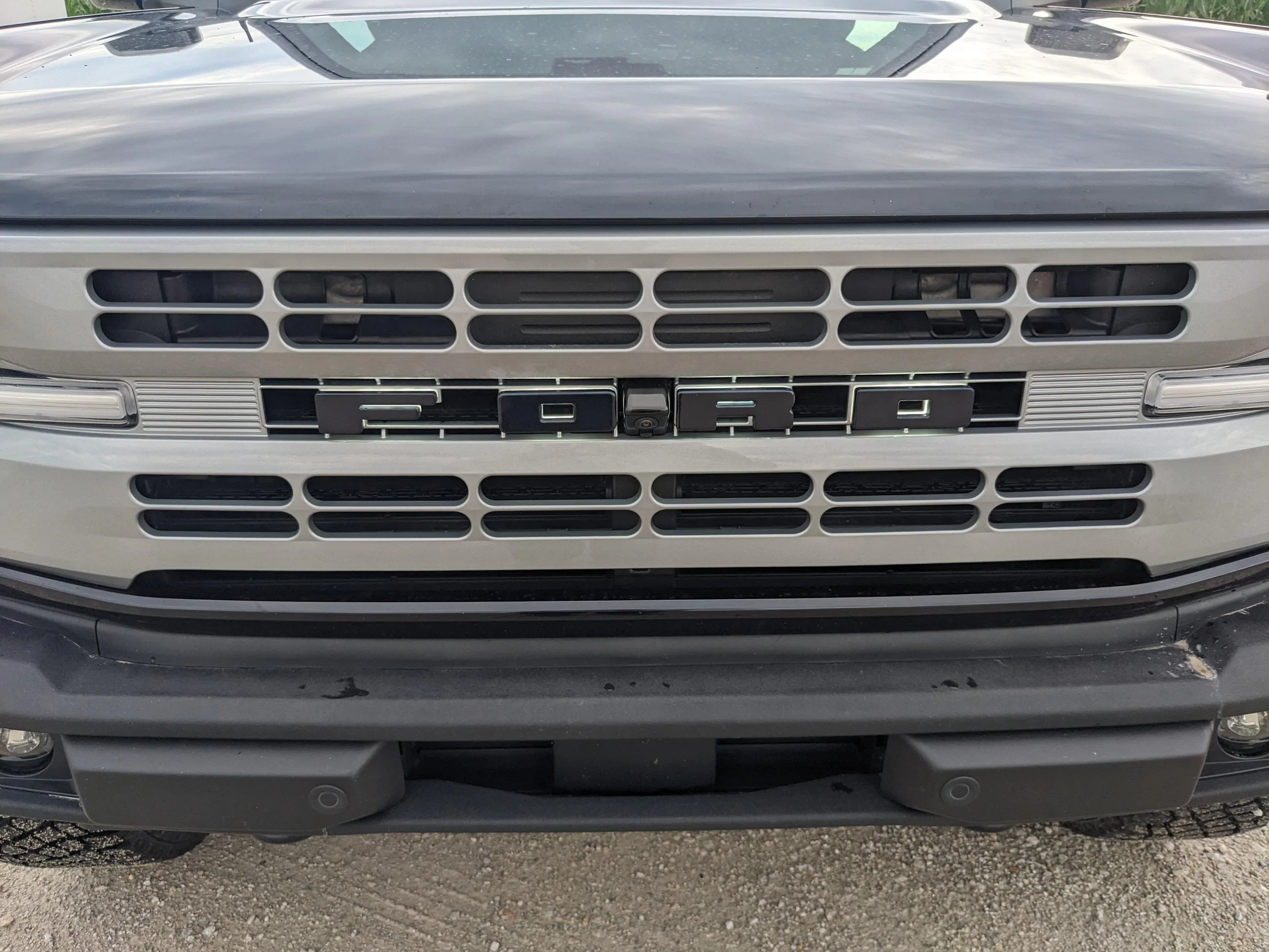 Ford Bronco Custom Heritage Grill in Solar Silver + Oracle letter lights added to my Bronco! PXL_20220715_214251371