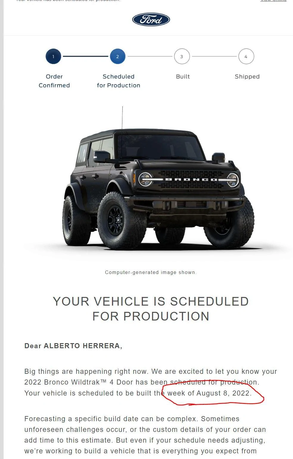 Ford Bronco February 2022 Orders! br