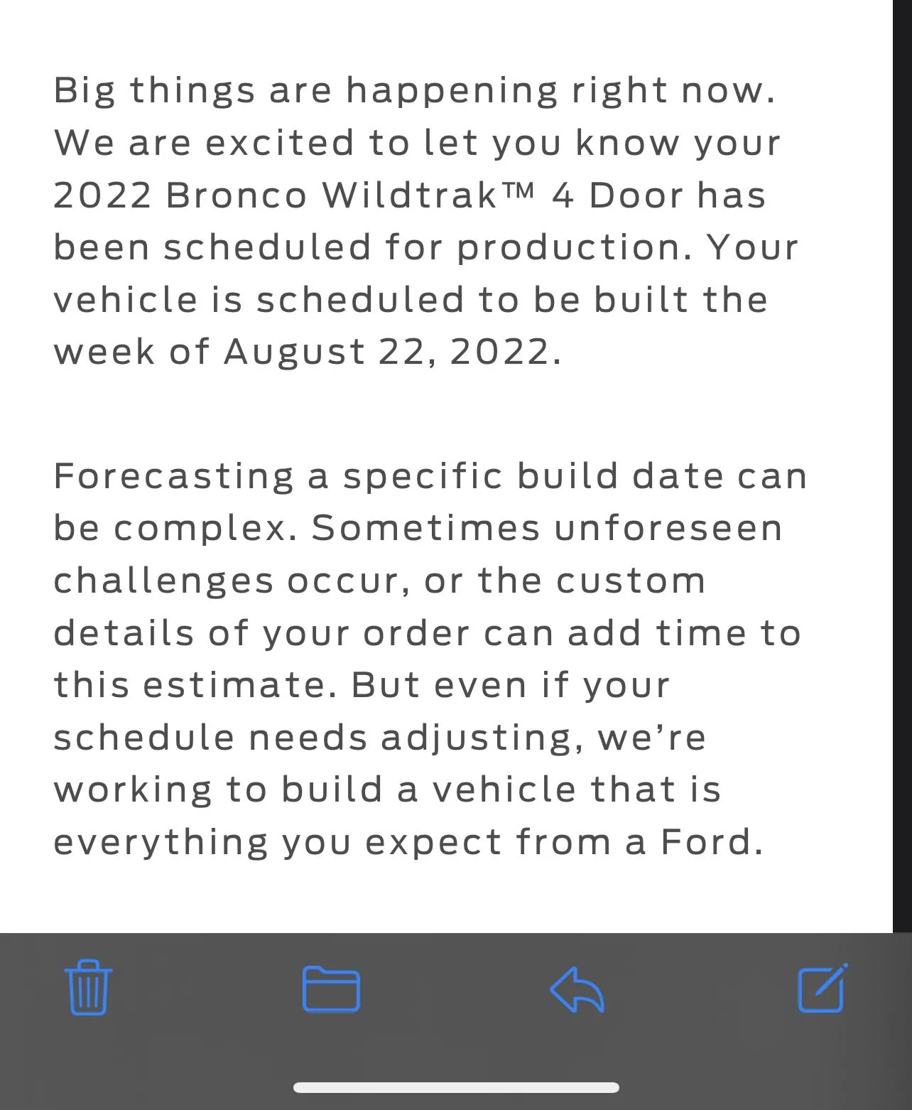 Ford Bronco 8/22 build week schedule. FCD5AE2E-C423-4DDF-A5CB-83FA95130676