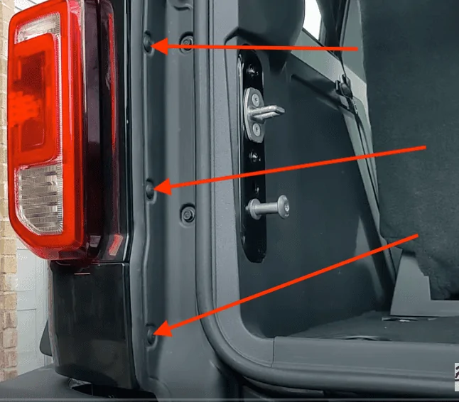Ford Bronco Accessing Rear Light: Stripped Pin/Fastener rearLight