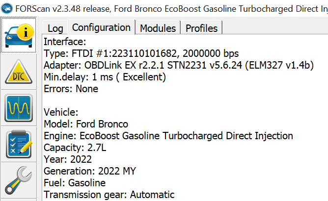 Ford Bronco Cannot write changes using AS BUILT "Service procedure has been interrupted" 5e