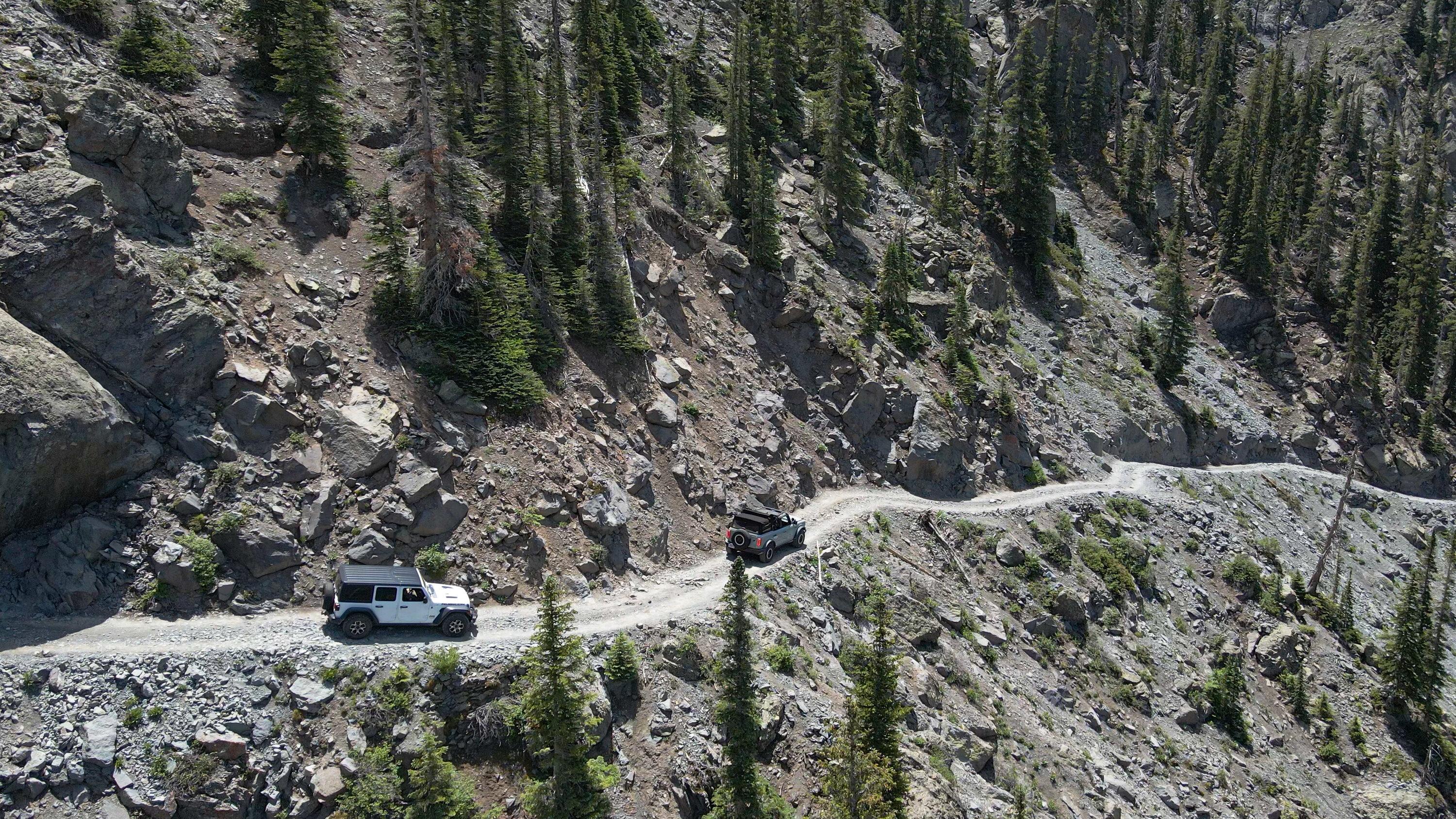 Ford Bronco Badlands 4door takes on Black Bear Pass, Imogene Pass, and Poughkeepsie Gulch in Colorado. DJI_0566.MP4.00_03_33_16.Still001