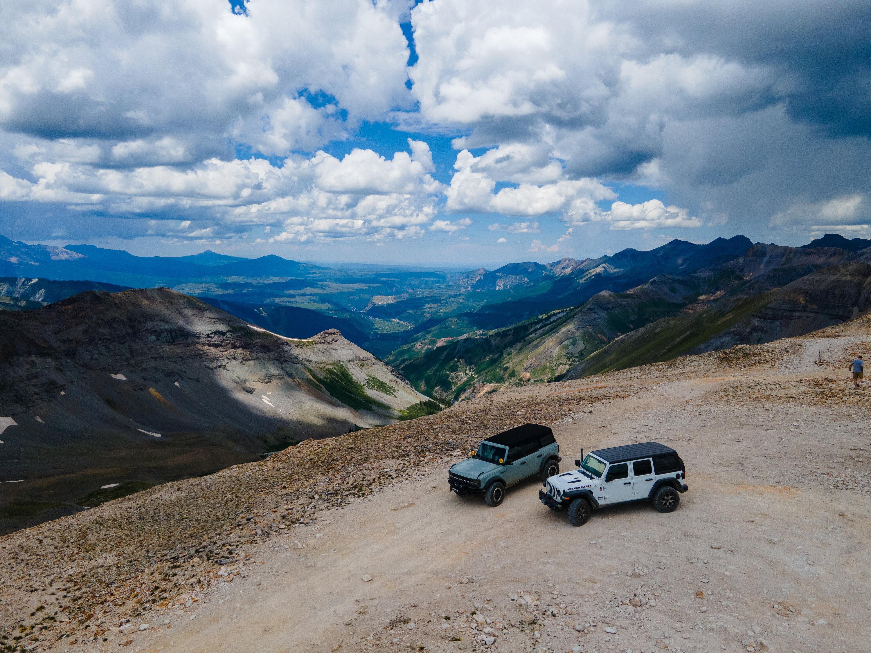 Ford Bronco Badlands 4door takes on Black Bear Pass, Imogene Pass, and Poughkeepsie Gulch in Colorado. DJI_0590
