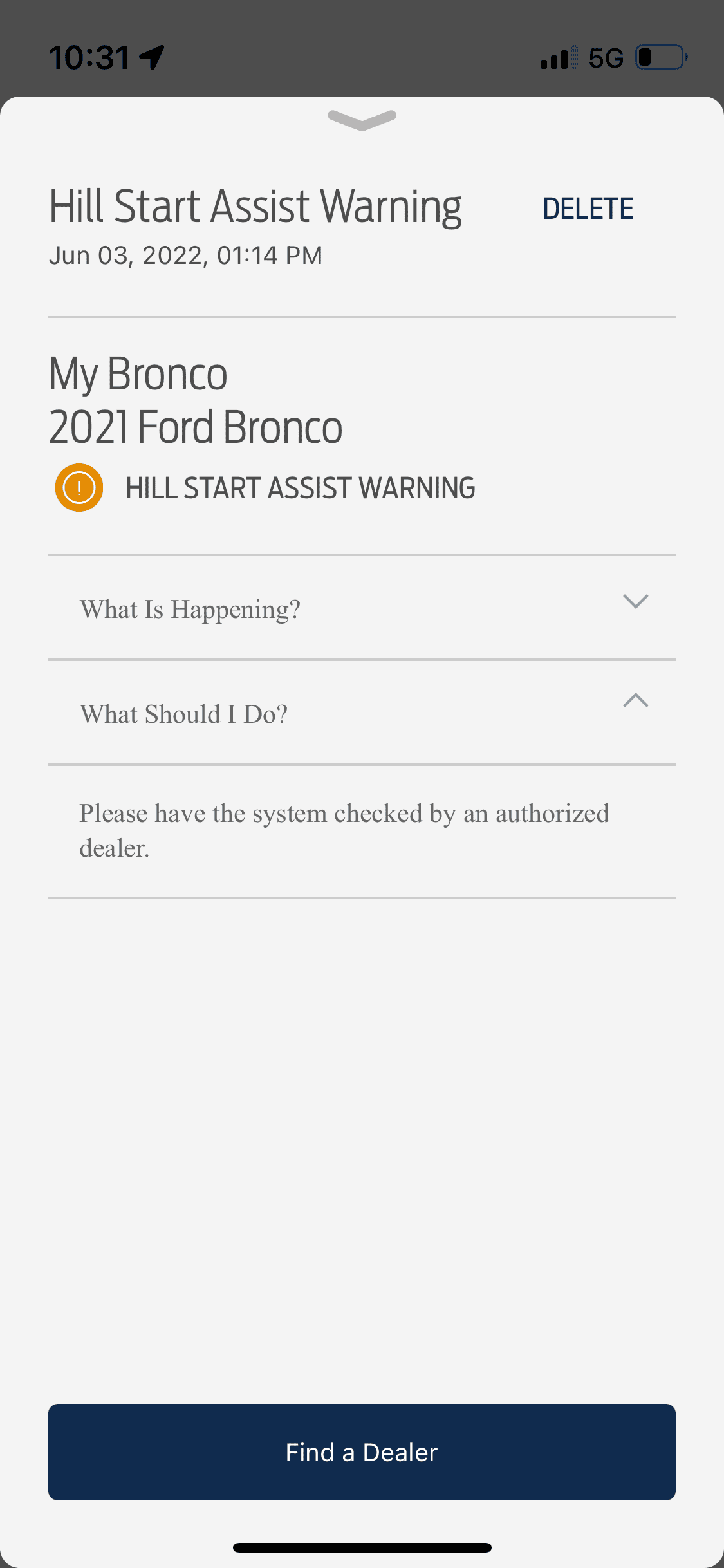 Ford Bronco "Parking Brake Failure" message before start-up IMG_0258.PNG