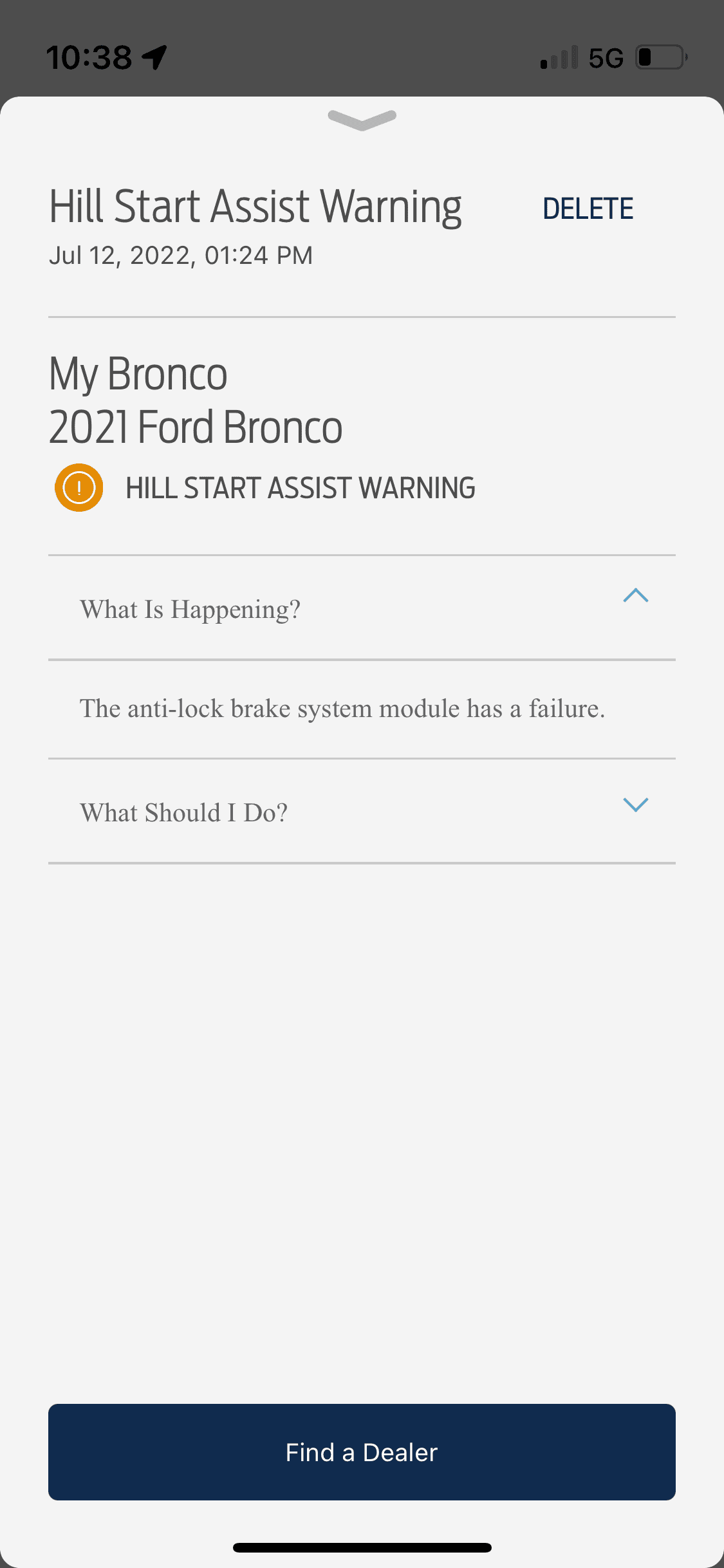 Ford Bronco "Parking Brake Failure" message before start-up IMG_0260.PNG