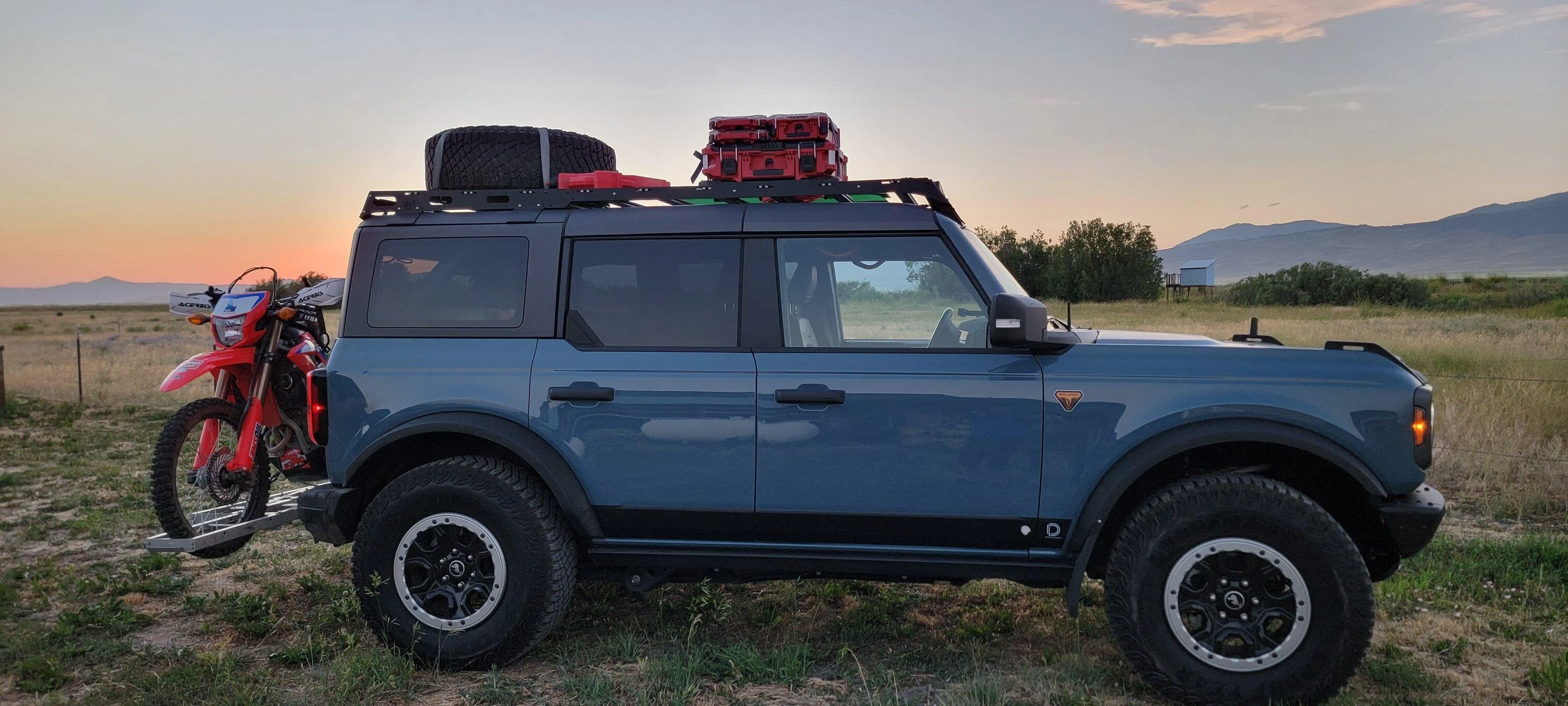 Ford Bronco Magruder Corridor trip with my 2021 Badlands and 2 adventure bikes 20220714_212214