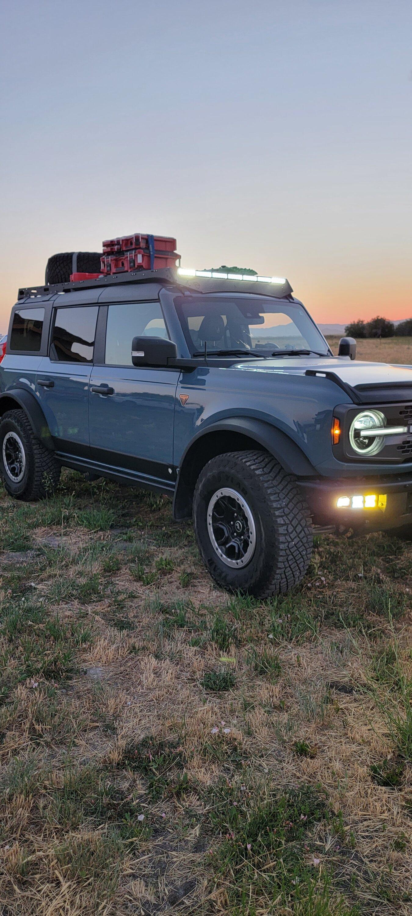Ford Bronco Magruder Corridor trip with my 2021 Badlands and 2 adventure bikes 20220714_212510