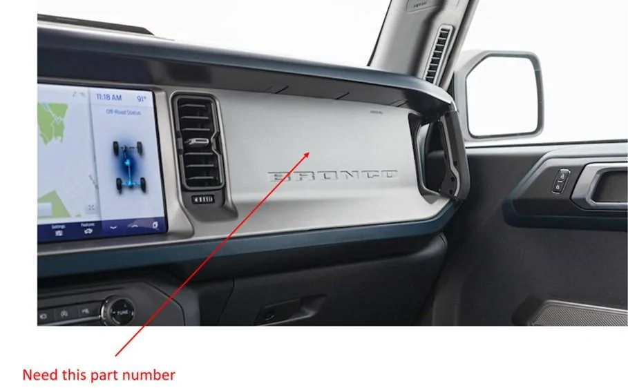Ford Bronco Dash Part Number Help Please dash pic