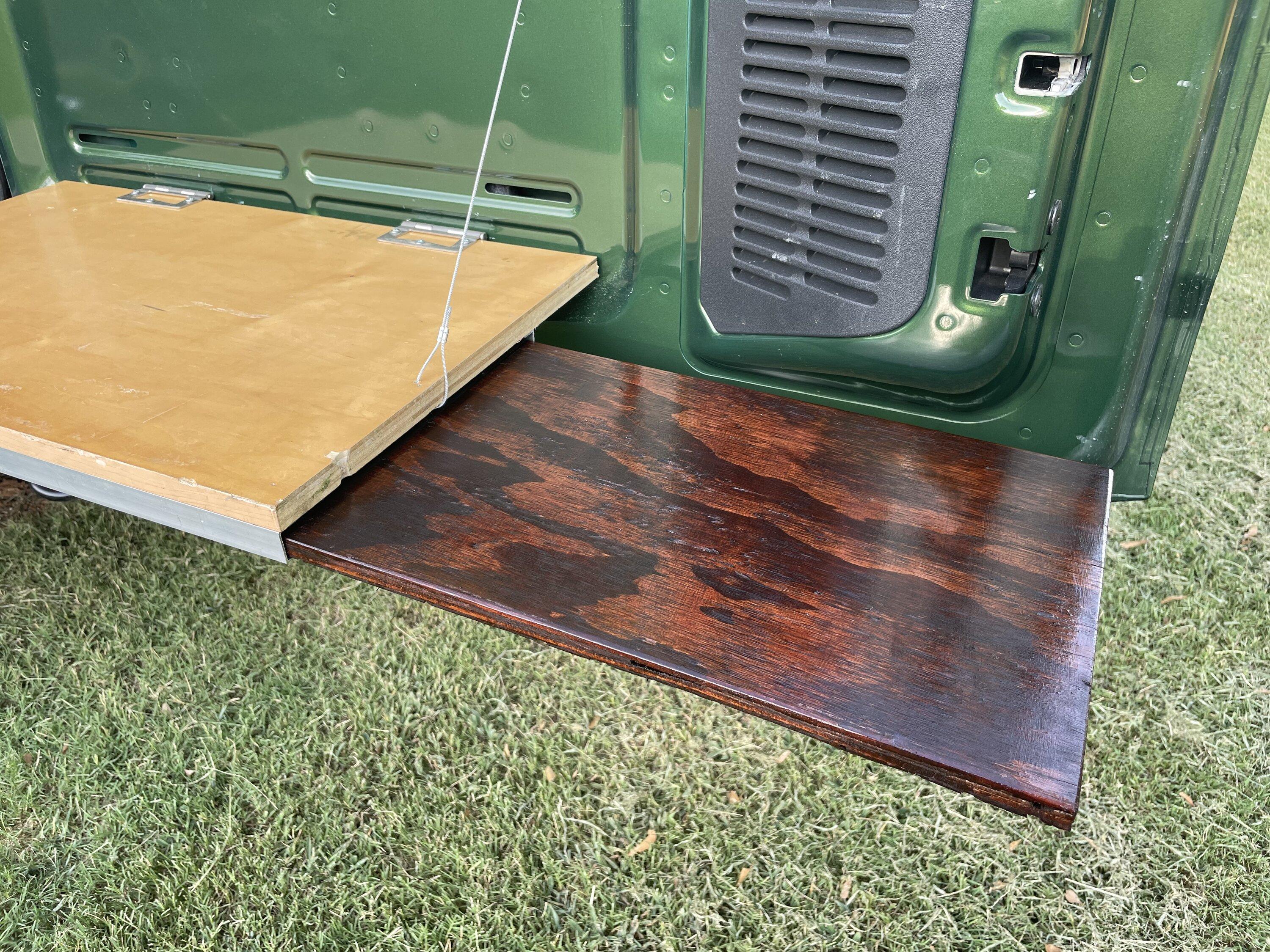Ford Bronco Cheap and easy DIY rear door table, $25. F12B6963-8B26-49B7-AB7A-534FBBF205CC