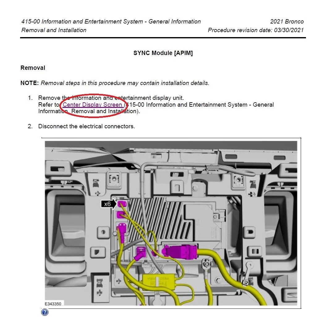 Ford Bronco Serious Tech Issue - 12 Inch Touchscreen blacked out / bricked (by software update?) SYNC Module APIM - Removal and Installation