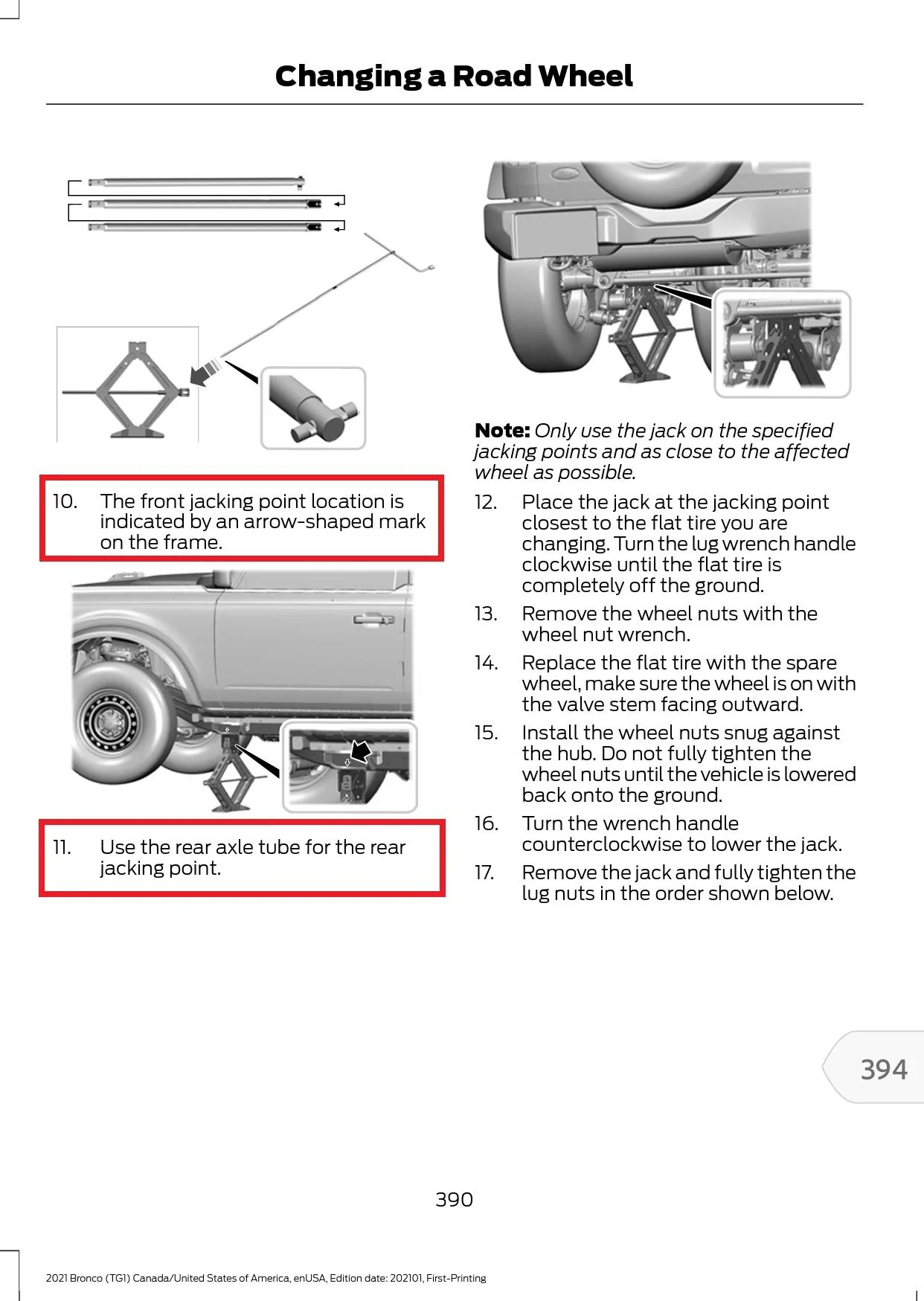 Ford Bronco Need advice on floor jacks Jacking Points - Front and Rear