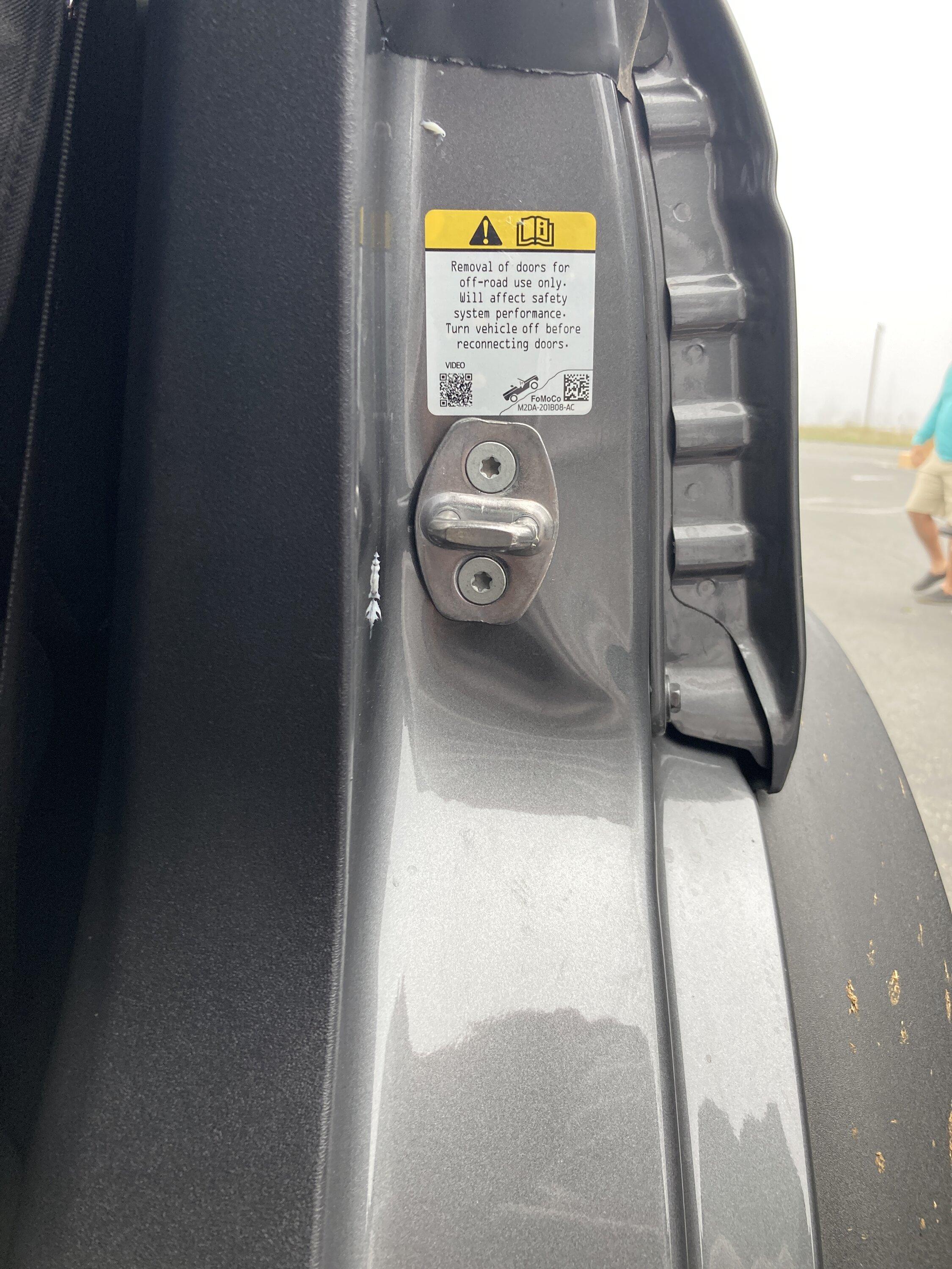 Ford Bronco Safety Issue - Drivers Rear door ajar 5CD16030-2475-45D1-86EB-30E50FBFBF5A