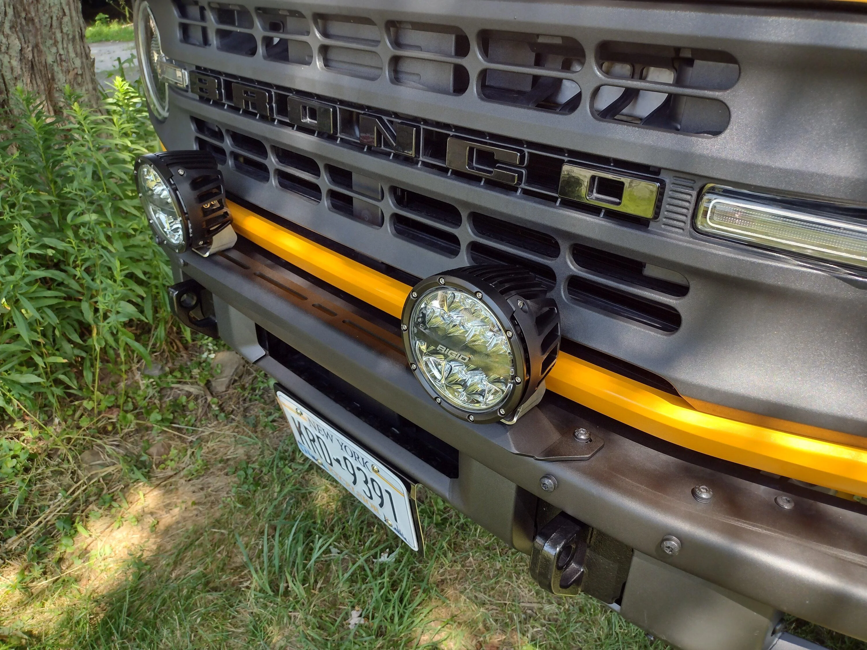 Ford Bronco Rigid 360 6 inch installed on Mod bumper IMG_20220722_143429656_HDR