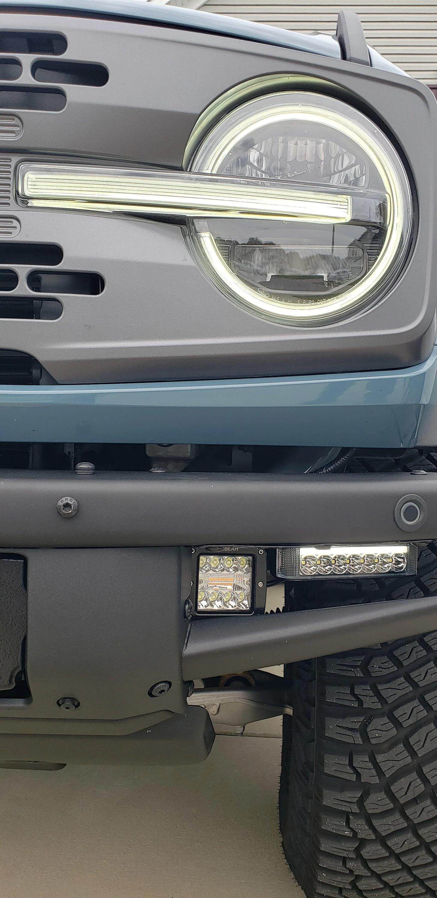 Ford Bronco Another Budget Driving Light/Fog Light Install - Modular Bumper 20220725_173537